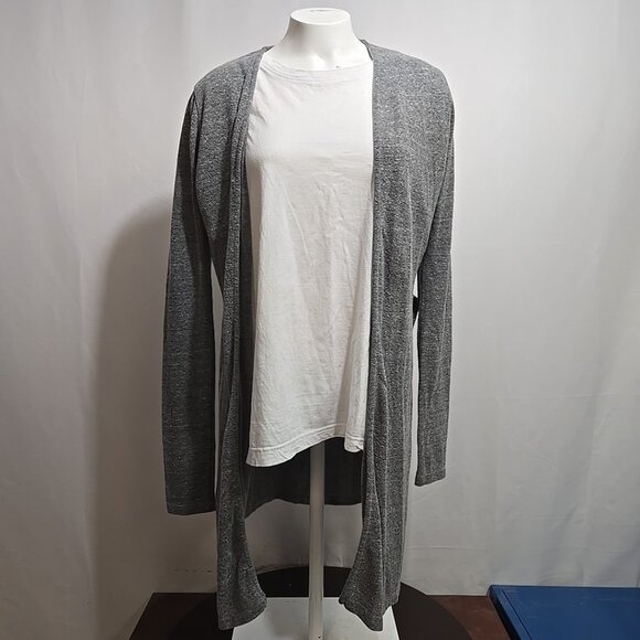 Joah Brown Sweaters - Joah Brown Luna Knit Cardigan Womens Size S/M Open Front Side Slit Grey Marled
